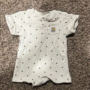 Carhartt Cream and Brown Kids Button Down Shirt